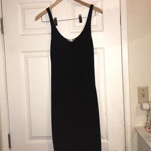 Long black dress thin strap